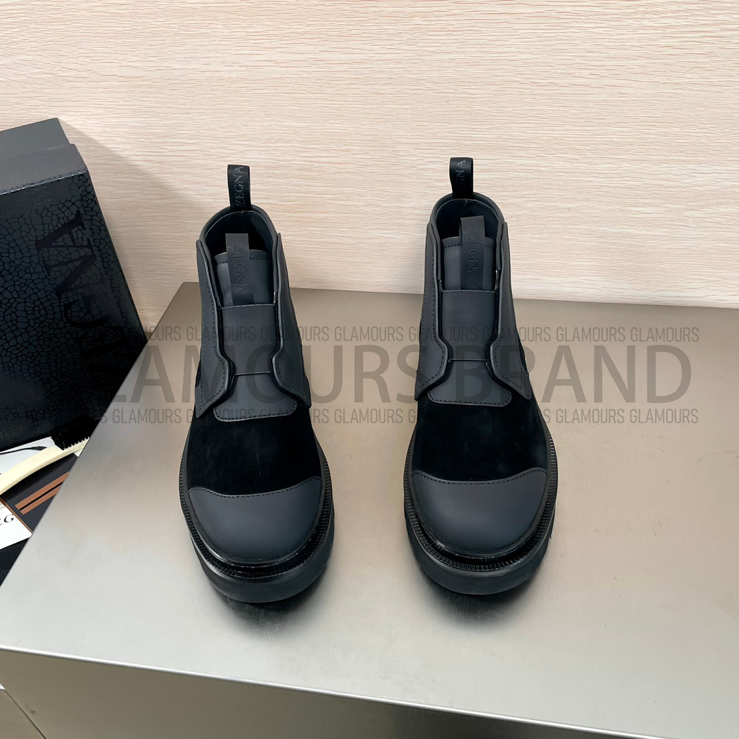 SUEDE LEATHER MIXED ANKLE MEN'S BOOT