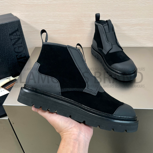 SUEDE LEATHER MIXED ANKLE MEN'S BOOT