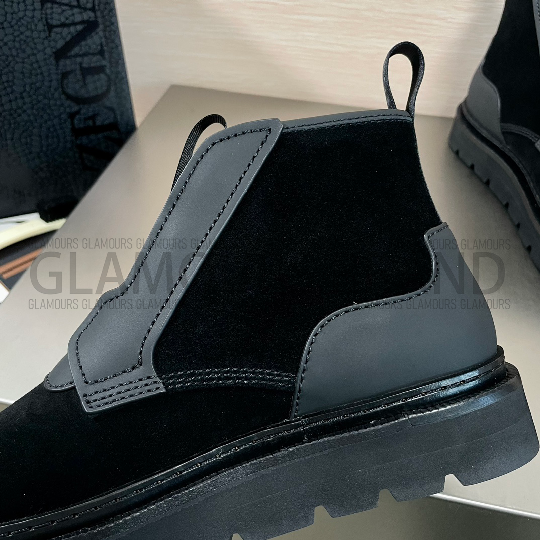 SUEDE LEATHER MIXED ANKLE MEN'S BOOT