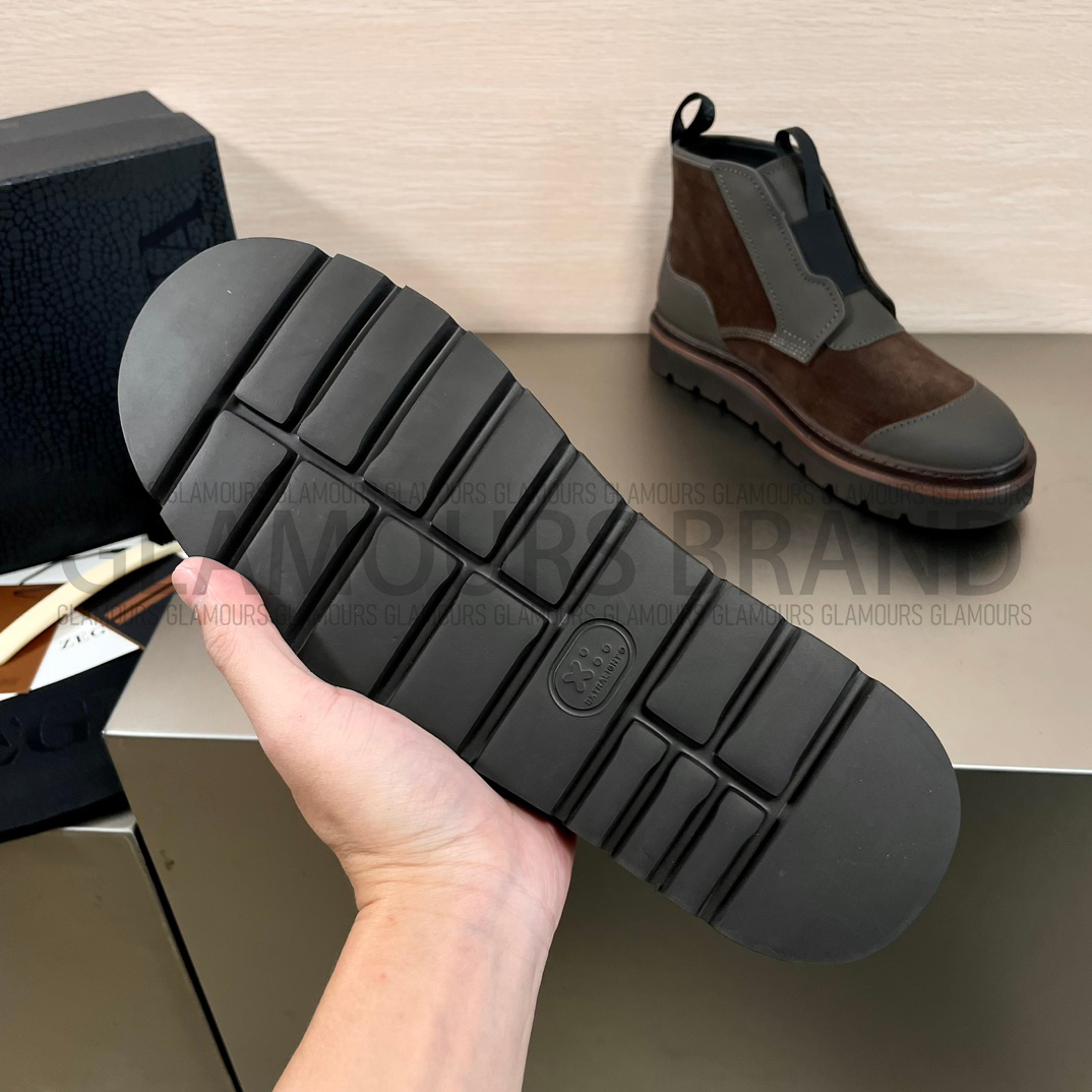 SUEDE LEATHER MIXED ANKLE MEN'S BOOT