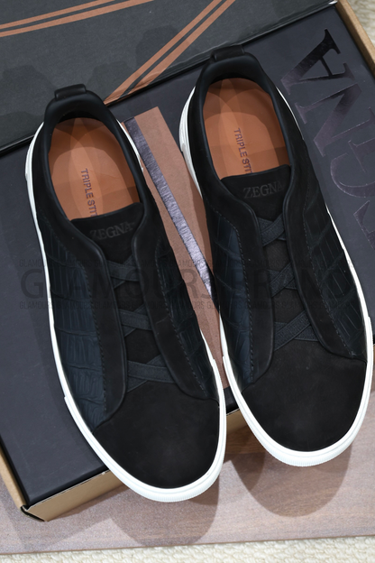 SECOND SKIN MEN’S SNEAKERS – CROCODILE LEATHE