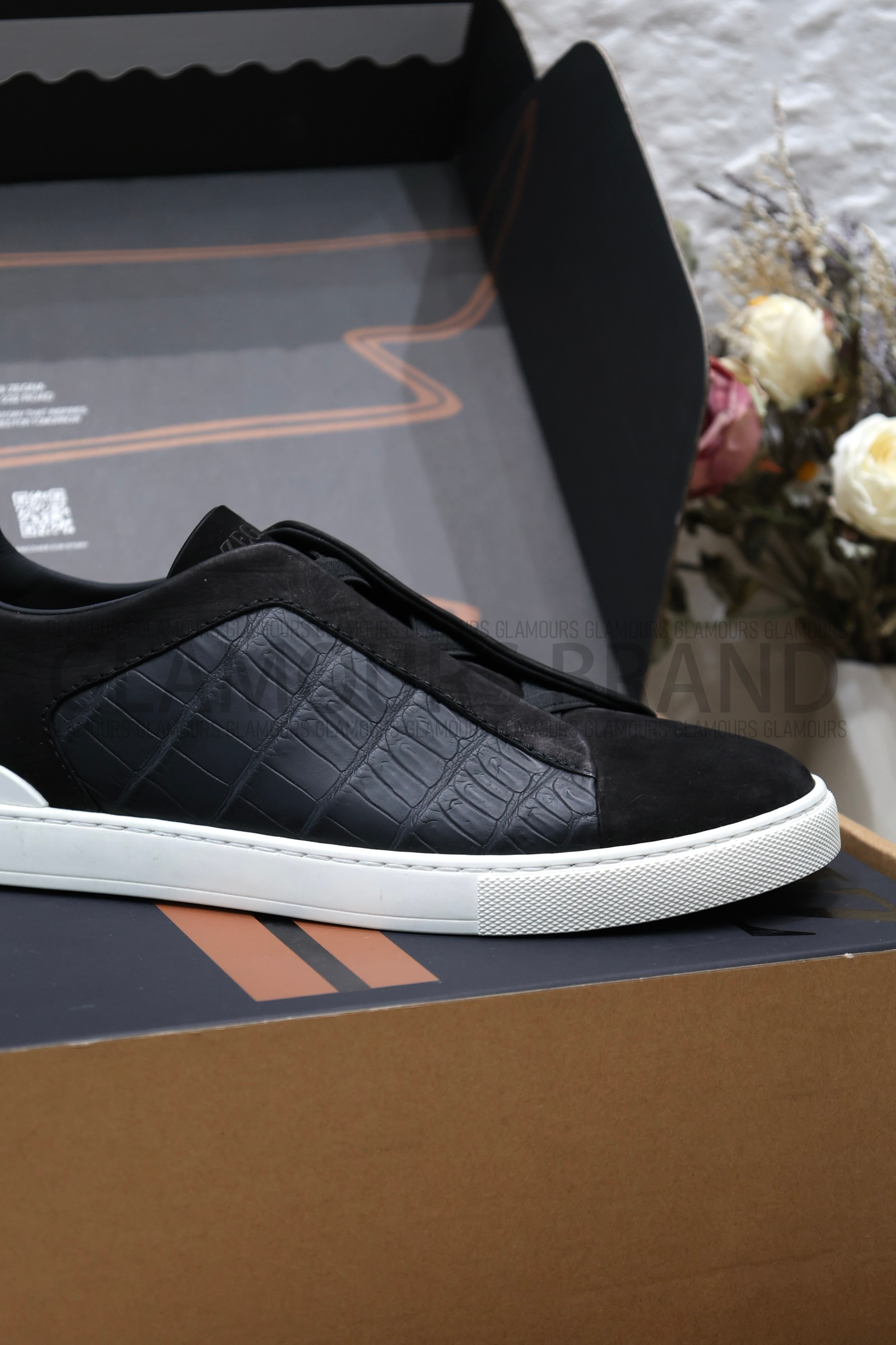 SECOND SKIN MEN’S SNEAKERS – CROCODILE LEATHE