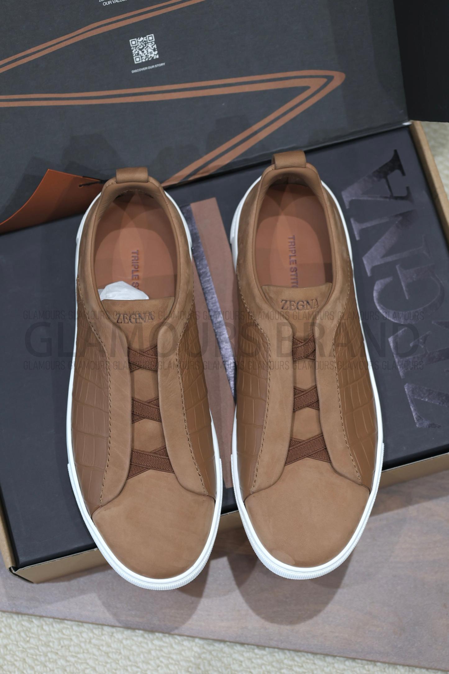 SECOND SKIN MEN’S SNEAKERS – CROCODILE LEATHE