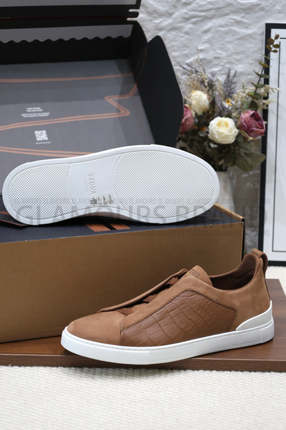 SECOND SKIN MEN’S SNEAKERS – CROCODILE LEATHE