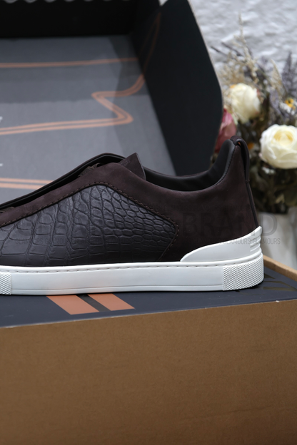 SECOND SKIN MEN’S SNEAKERS – CROCODILE LEATHE
