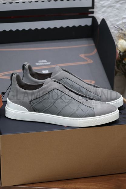 SECOND SKIN MEN’S SNEAKERS – CROCODILE LEATHE
