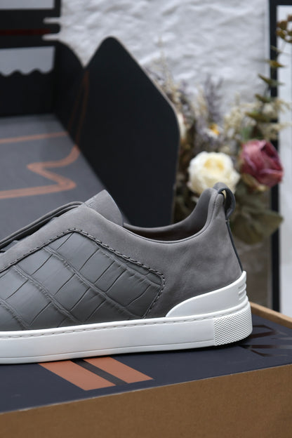 SECOND SKIN MEN’S SNEAKERS – CROCODILE LEATHE